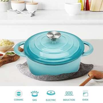 Cast Iron Dutch Oven in Aqua for All Your Cooking Needs