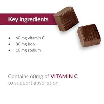 Bariatric Advantage Iron Chewy Bite Chocolate Raspberry Truffle (30 mg iron, 60 mg vitamin c) 30 count