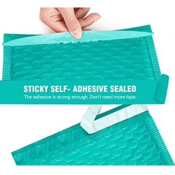 HBlife 25Pcs Bubble Mailers, 6x10 Inches Self Seal Teal Poly Mailers, Padded Envelopes Shipping Bags Packaging for Small Business