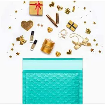 HBlife 25Pcs Bubble Mailers, 6x10 Inches Self Seal Teal Poly Mailers, Padded Envelopes Shipping Bags Packaging for Small Business