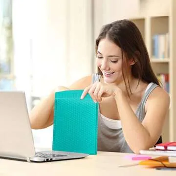 HBlife 25Pcs Bubble Mailers, 6x10 Inches Self Seal Teal Poly Mailers, Padded Envelopes Shipping Bags Packaging for Small Business