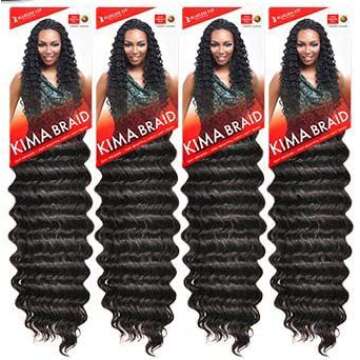 Harlem125 Synthetic Hair Braids Kima Braid Ripple Deep 20" (4-Pack, 1)
