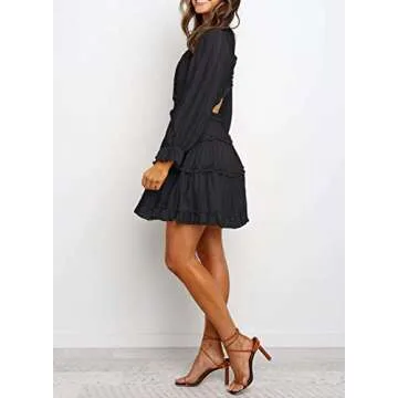 Elegant Eytino Backless Mini Dress for Women, X-Large Black