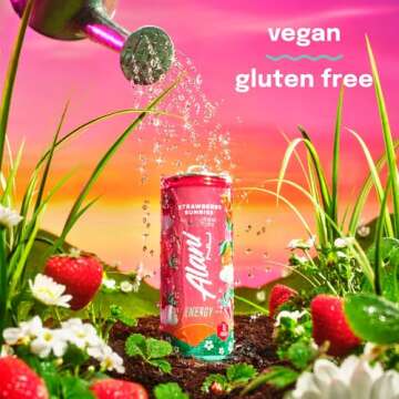Alani Nu STRAWBERRY SUNRISE Sugar Free, Low Calorie Energy Drinks, 200mg Caffeine, Biotin B Vitamins, Zero Sugar, 10 Calories, 12 Fl Oz Cans, 24 Pack