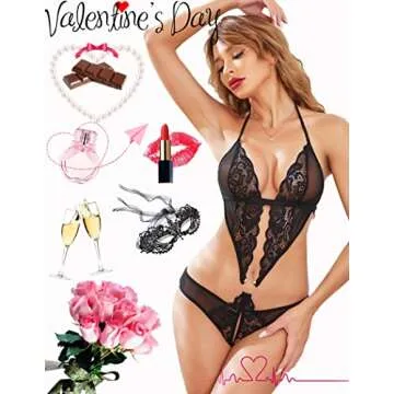 Avidlove Women Deep V Lingerie Lace Teddy One Piece Babydoll Mini Bodysuit