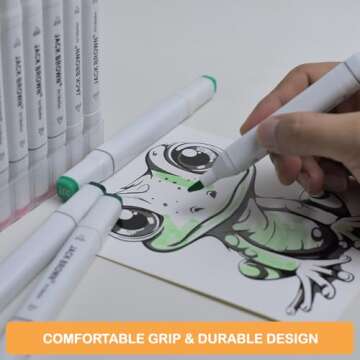 JACK BROWN 120 Colors Alcohol Markers Set with Fine & Chisel Dual Tip - Professional Art Markers for Adults & Kids, Perfect for Drawing, Sketching, Coloring & Animation - Includes Durable Marker Case