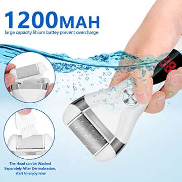Electric Foot Callus Remover with 3 Grinding Heads