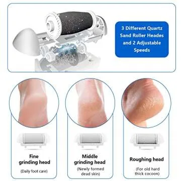 Electric Foot Callus Remover with 3 Grinding Heads