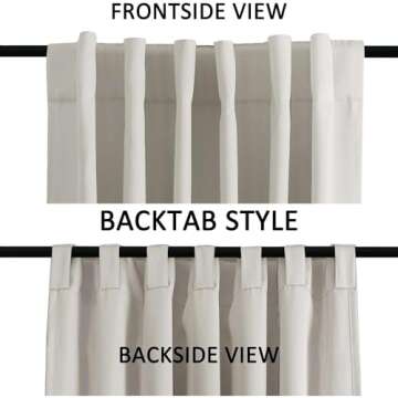 Turquoize Cream Beige Blackout Curtains Thermal Insulated Room Darkening Curtains for Living Room Beige Curtains 84 Inch Length Back Tab/Rod Pocket Black Out Curtains, 52" W x 84" L, Cream Beige