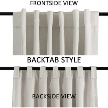 Turquoize Cream Beige Blackout Curtains Thermal Insulated Room Darkening Curtains for Living Room Beige Curtains 84 Inch Length Back Tab/Rod Pocket Black Out Curtains, 52" W x 84" L, Cream Beige