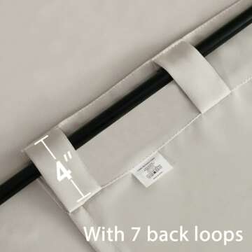 Turquoize Cream Beige Blackout Curtains Thermal Insulated Room Darkening Curtains for Living Room Beige Curtains 84 Inch Length Back Tab/Rod Pocket Black Out Curtains, 52" W x 84" L, Cream Beige