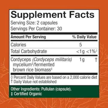 Host Defense Cordyceps Capsules - Elevate Your Immunity and Energy Naturally with Organic Mushroom M...