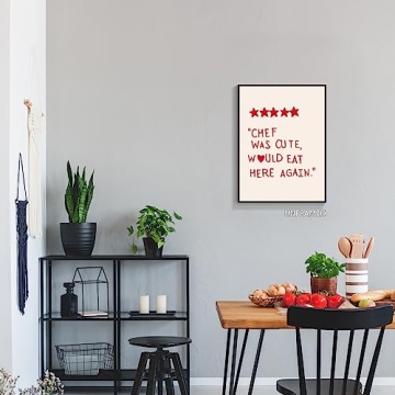 Cute Kitchen Canvas Wall Art - Unframed & Minimalist