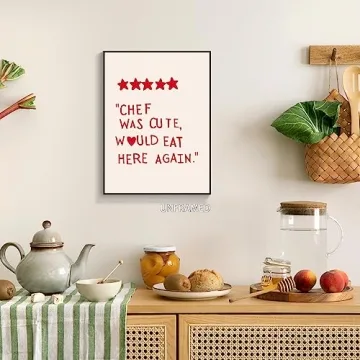 Cute Kitchen Canvas Wall Art - Unframed & Minimalist