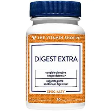 Digest Extra - Digestive Enzymes for Fats, Carbohydrates and Protein Including a Digestive Aid for Gluten and Dairy - Supports Nutrient Absorption (30 Vegetable Capsules) by The Vitamin Shoppe