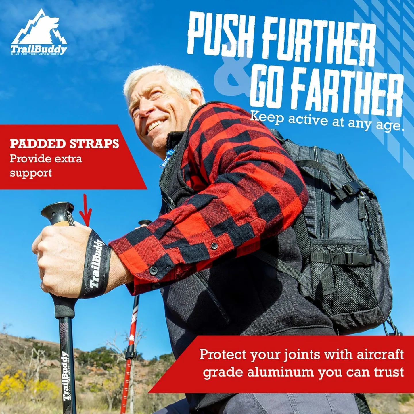 TrailBuddy Lightweight Trekking Poles for Hiking