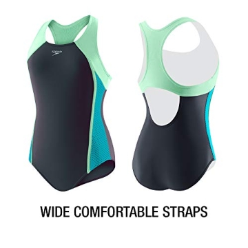 Speedo Girls Mesh Splice One Piece Swimsuit - Size 12