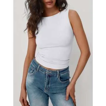 Trendy Queen Women Going Out Casual Tank Tops Spring Summer Basic Cute 2025 Sleeveless Shirt Y2K Fas...