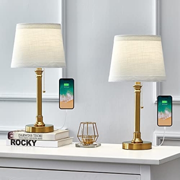 Oneach USB Table Lamps Set for Bedroom and Office