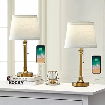 Oneach USB Table Lamps Set for Bedroom and Office
