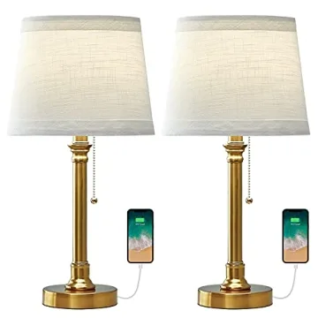 Oneach USB Table Lamps Set for Bedroom and Office