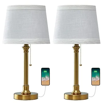 Oneach USB Table Lamps Set for Bedroom and Office