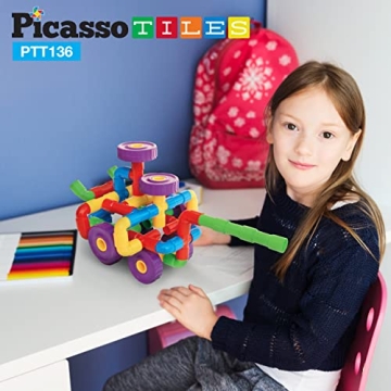 PicassoTiles PTT136 Tubular Pipes Building Block Set