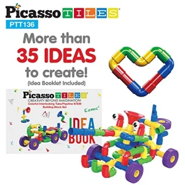 PicassoTiles PTT136 Tubular Pipes Building Block Set