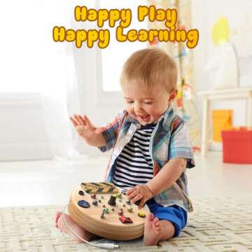 Busy Board,Montessori Toys for 1-6 Year Old,Toddler Toys Switch Board Wooden LED Light Up Toys with ...