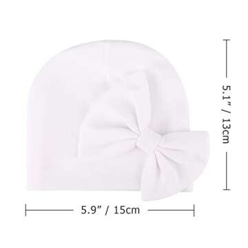 BQUBO Newborn Girls Hat and Mittens Set - Soft Cotton