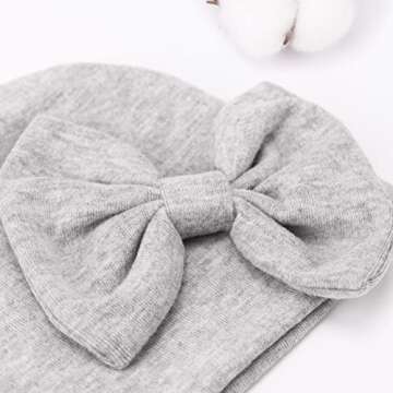 BQUBO Newborn Girls Hat and Mittens Set - Soft Cotton