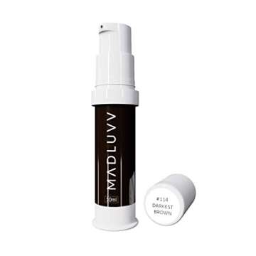 Madluvv Microblading Ink and Eyebrow Pigment, Gel Consistency and High Retention, Non-Toxic, For Microblading and Permanent Tattoo Artistry l Vegan l Made in the USA 10ML, Darkest Brown 114