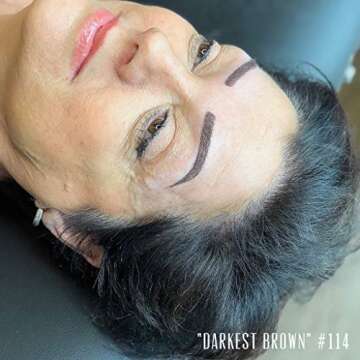 Madluvv Microblading Ink and Eyebrow Pigment, Gel Consistency and High Retention, Non-Toxic, For Microblading and Permanent Tattoo Artistry l Vegan l Made in the USA 10ML, Darkest Brown 114