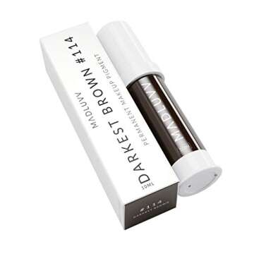 Madluvv Microblading Ink and Eyebrow Pigment, Gel Consistency and High Retention, Non-Toxic, For Microblading and Permanent Tattoo Artistry l Vegan l Made in the USA 10ML, Darkest Brown 114