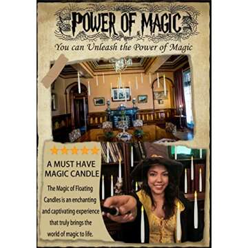 Floating Candles with Wand, 12 PCs Christmas Decorations Magic Hanging Candles, Flickering Warm Light Flameless Floating LED Candle with Wand Remote, Battery Operated Christmas Tree Candle Xmas Gift