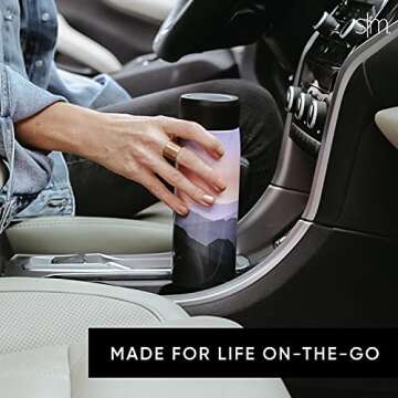 Simple Modern Insulated Thermos Travel Coffee Mug with Snap Flip Lid | Leakproof Reusable Stainless Steel Tumbler Cup | Gifts for Women Men Him Her | Kona Collection | 16oz | Almond Birch