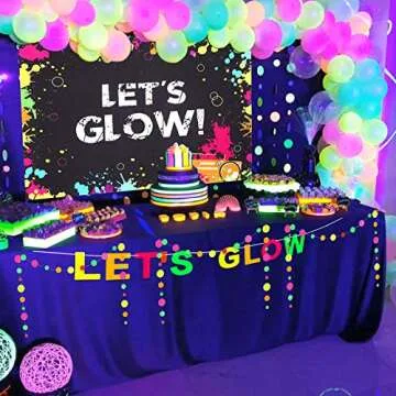 Neon Glow Party Balloons Glow in the Dark Balloons 13 Inch UV Latex Blacklight Balloons for Fluorescent, Birthday, Wedding, Neon Party, Glow Party, Halloween Decorations Supplies(100)