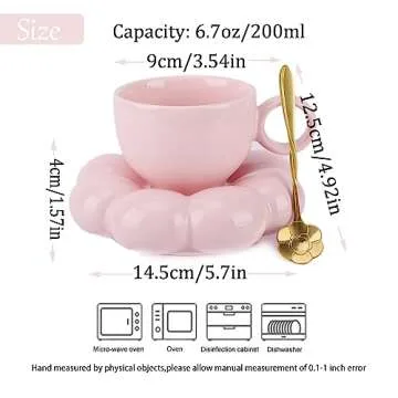 XinHuiGY Flower Coffee Mug Set for Women and Girls