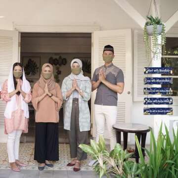 Outus Islamic Wall Sign Eid Ramadan Mubarak Decorations Start and End with Allah Wall Art Allah Pediment Inspirational Wooden Hanging Muslim Plaque for Islamic Home Eid Al Fitr Supplies (Blue)