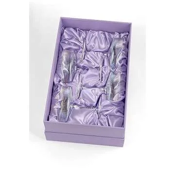 GLASSIQUE CADEAU Iridescent Coupes Set of 4 Cocktail Glasses