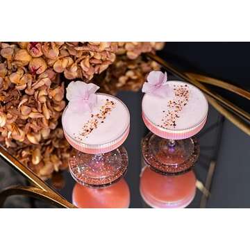 GLASSIQUE CADEAU Iridescent Coupes Set of 4 Cocktail Glasses