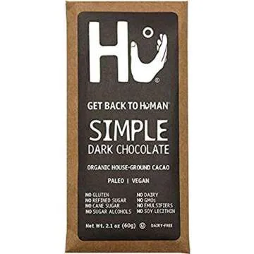 Hu Chocolate Bars 4 Variety Flavors (Salty + Simple + Crunchy Mint + Vanilla Quinoa) 2.1 oz each 4 Bars total