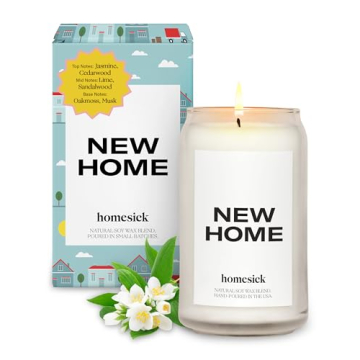 Homesick New Home Scented Candle - Long-Lasting 13.75 oz Soy Wax Blend for Housewarming Gifts