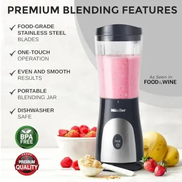 Mueller Portable Blender 15 Oz Travel Cup for Smoothies