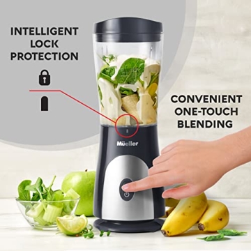 Mueller Portable Blender 15 Oz Travel Cup for Smoothies