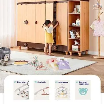 Baby Nursery Closet Hangers, Non-Slip Laundry Infant Pant Hangers for Newborn Clothes - JSF20pcs Adjustable Children Coat Hanger for Girl Boy Toddler Kids Child