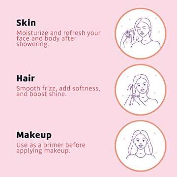 De La Cruz Rose Water and Glycerin for Face - Rosewater Facial Toner and Moisturizer for Skin and Hair 8 fl oz. (236 mL) - 1 Bottle