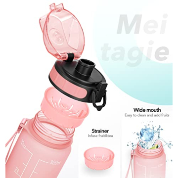 MEITAGIE 1L Reusable Water Bottle - BPA-Free Tritan Plastic
