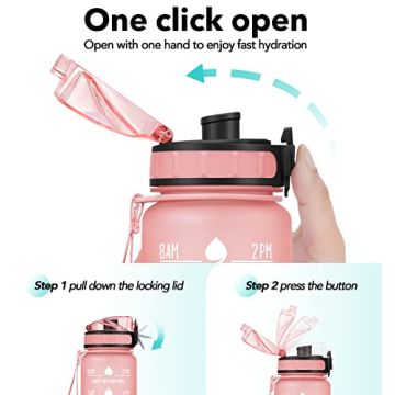 MEITAGIE 1L Reusable Water Bottle - BPA-Free Tritan Plastic