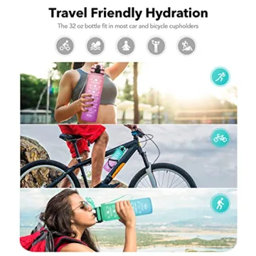 MEITAGIE 1L Reusable Water Bottle - BPA-Free Tritan Plastic